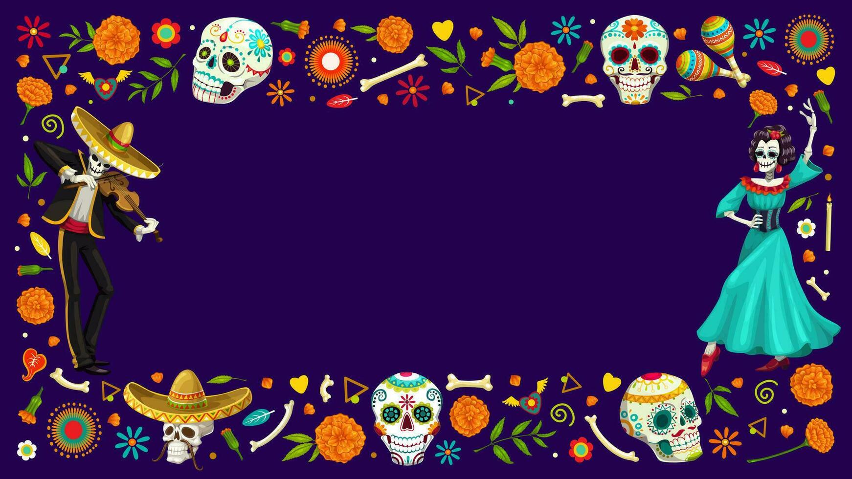 dia de los Muertos dag van de dood vakantie kader vector