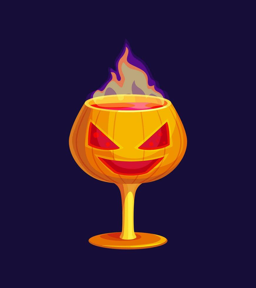 halloween vakantie cocktail drinken in spookachtig kop vector