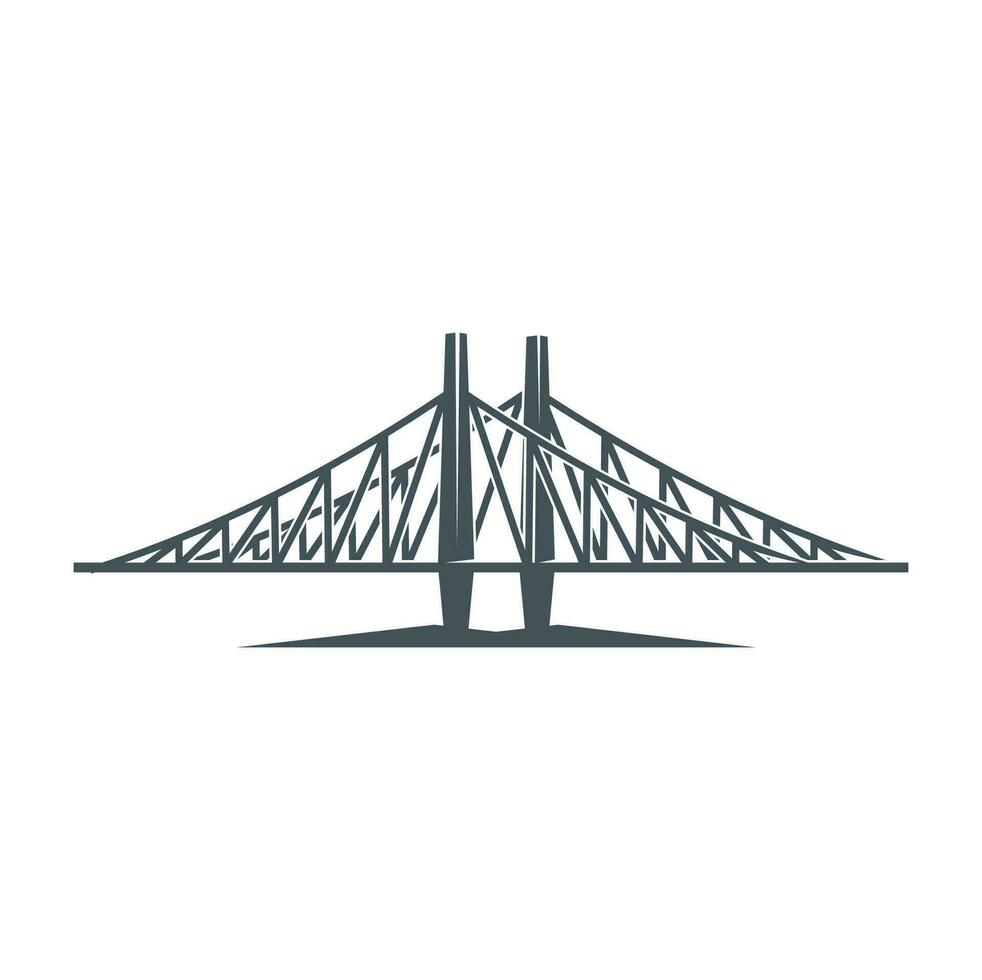 weg brug icoon, viaduct bouw over- rivier- vector
