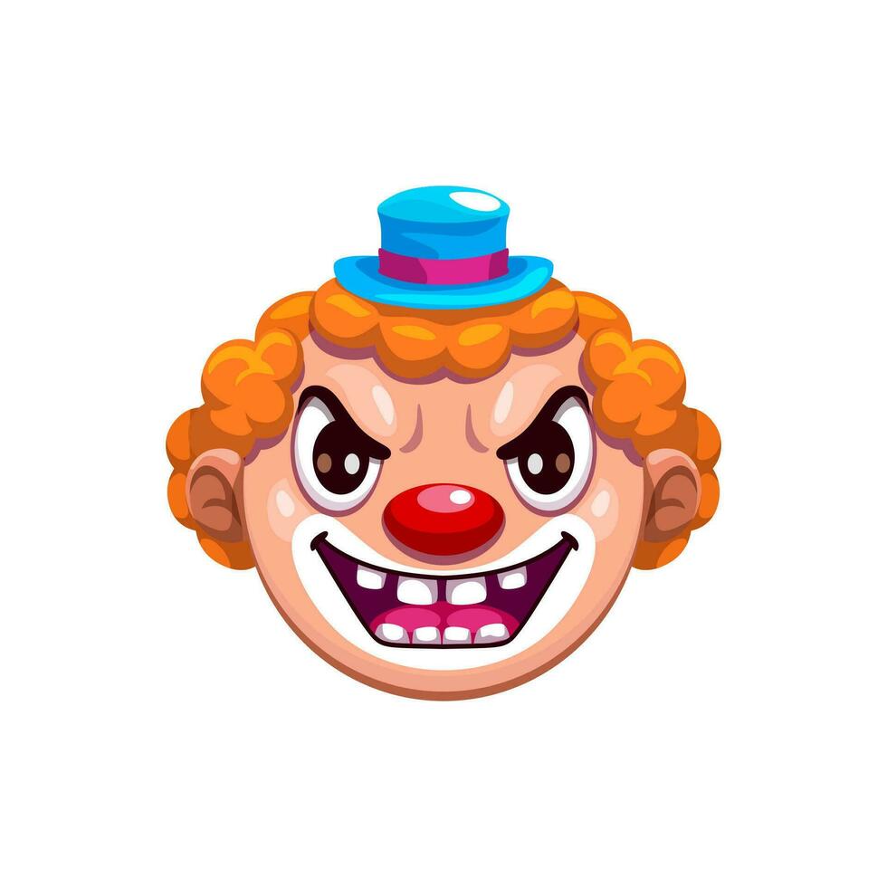 tekenfilm halloween clown spookachtig emoji karakter vector