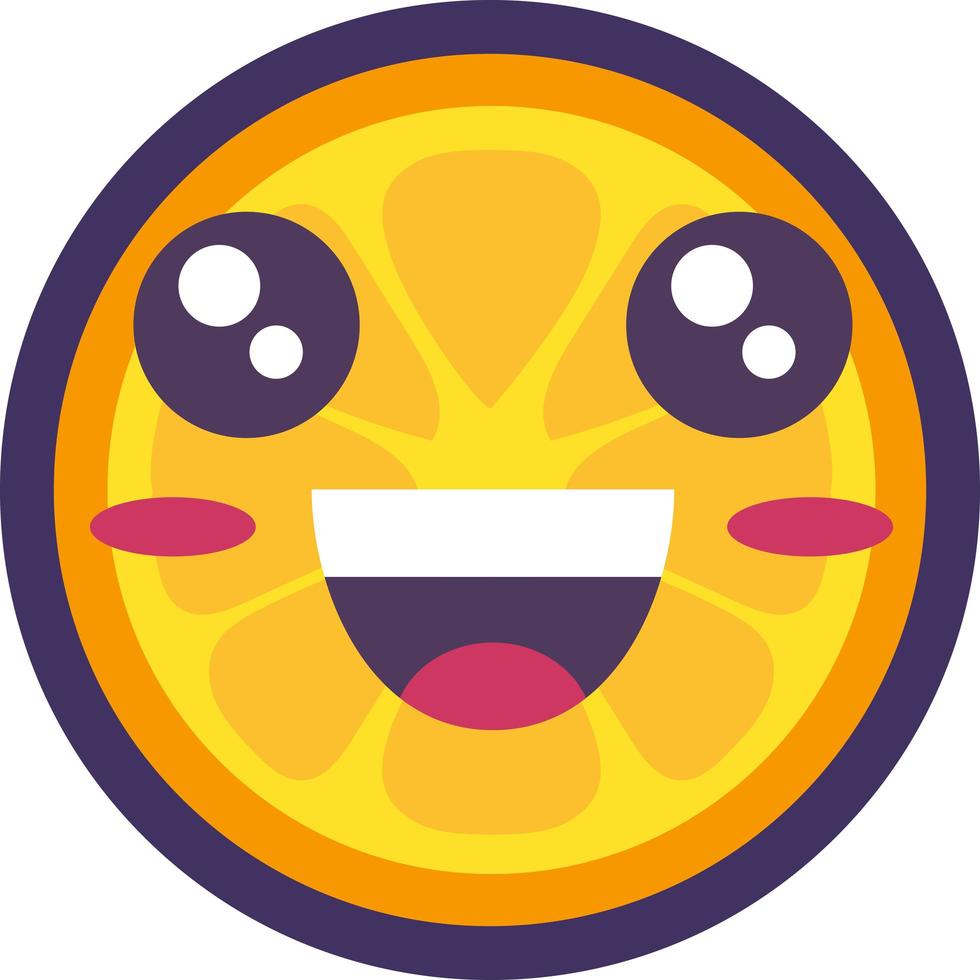 oranje tropisch fruit emoji gelukkig emotie vector