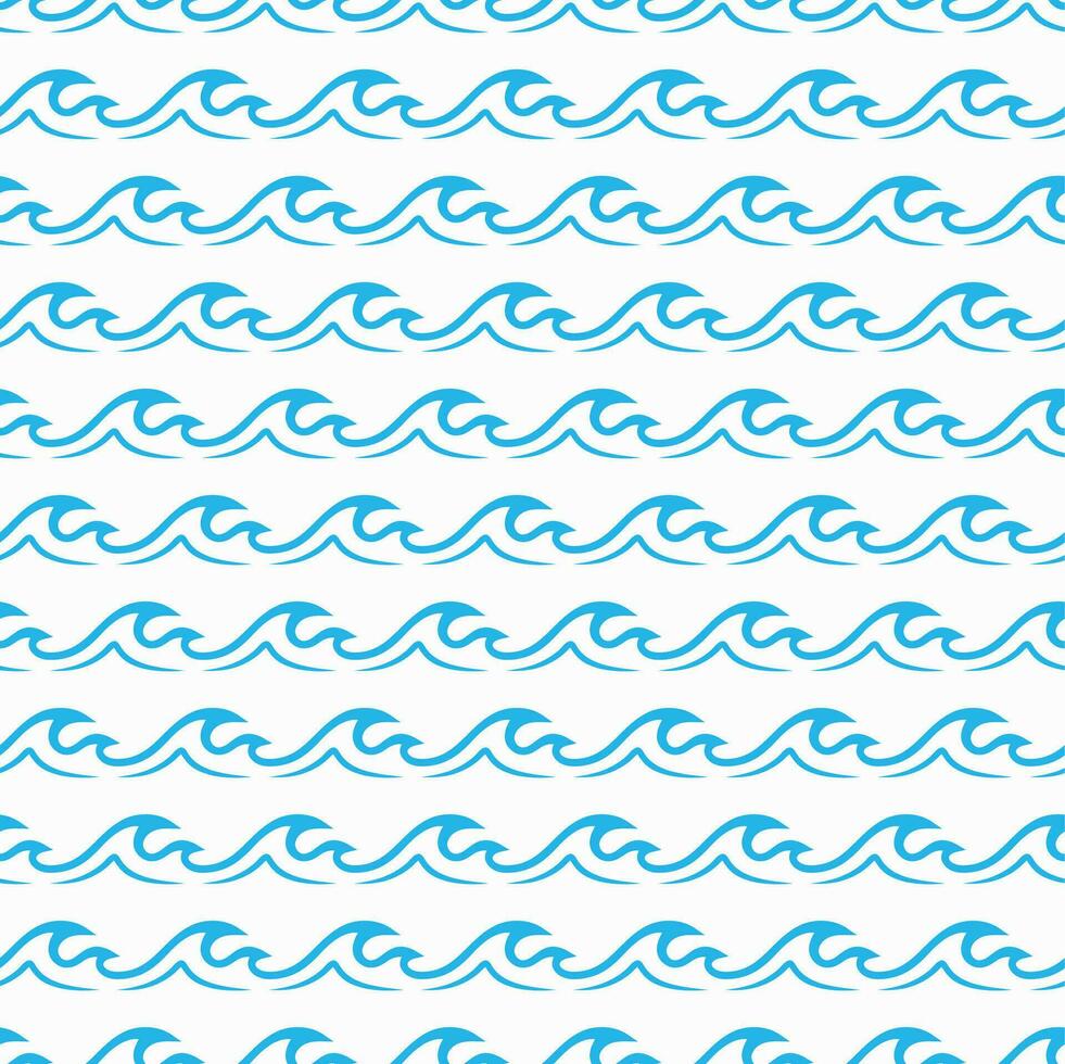 blauw oceaan en zee golven naadloos patroon vector