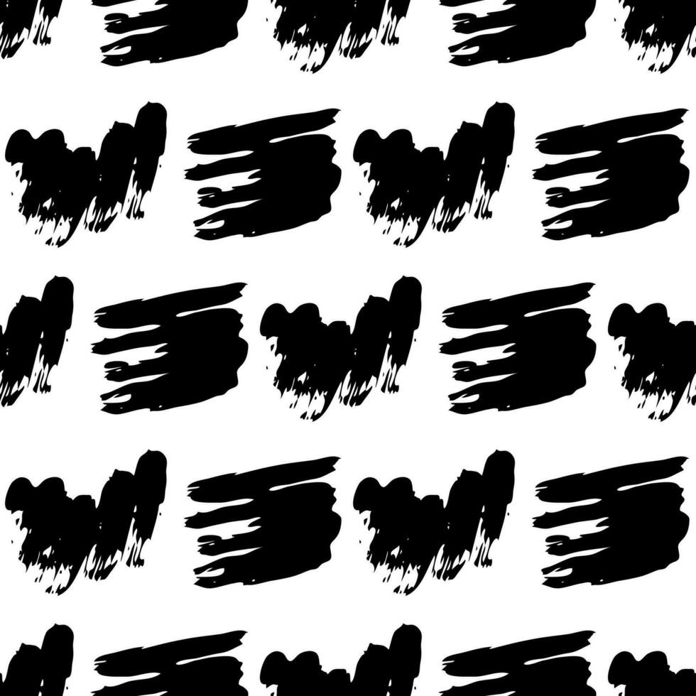 naadloos patroon met donker hand- getrokken kattebelletje smeren Aan wit achtergrond. abstract grunge textuur. vector illustratie