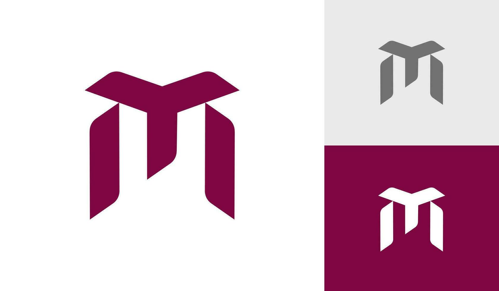 brief mijn eerste monogram logo ontwerp vector