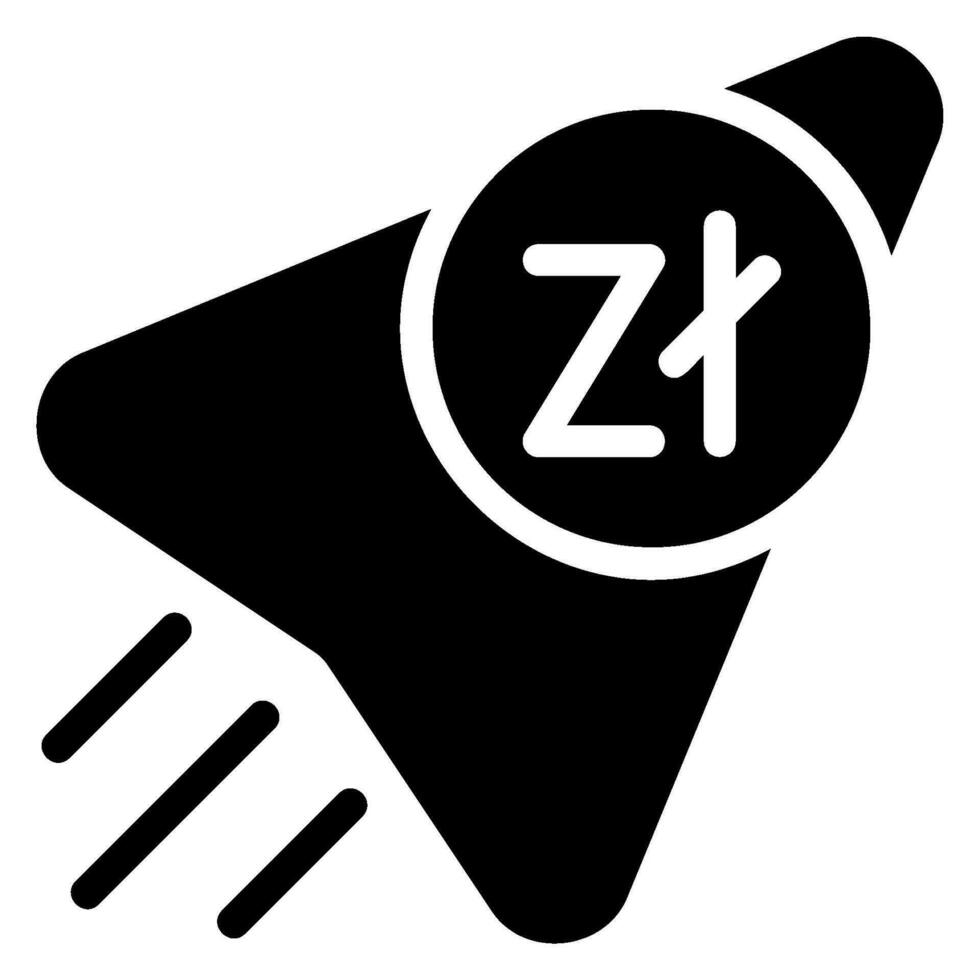 zloty glyph icoon vector