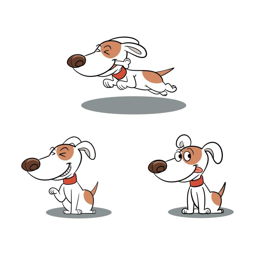 vector verzameling van schattig hond poses