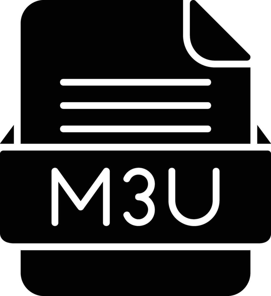 m3u het dossier formaat lijn icoon vector