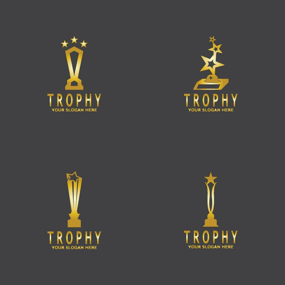 gemakkelijk trofee logo ontwerp vector sjabloon