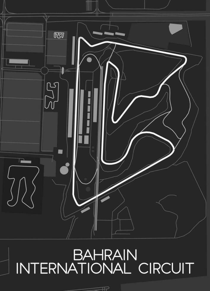 Bahrein Internationale stroomkring bijhouden kaart vector