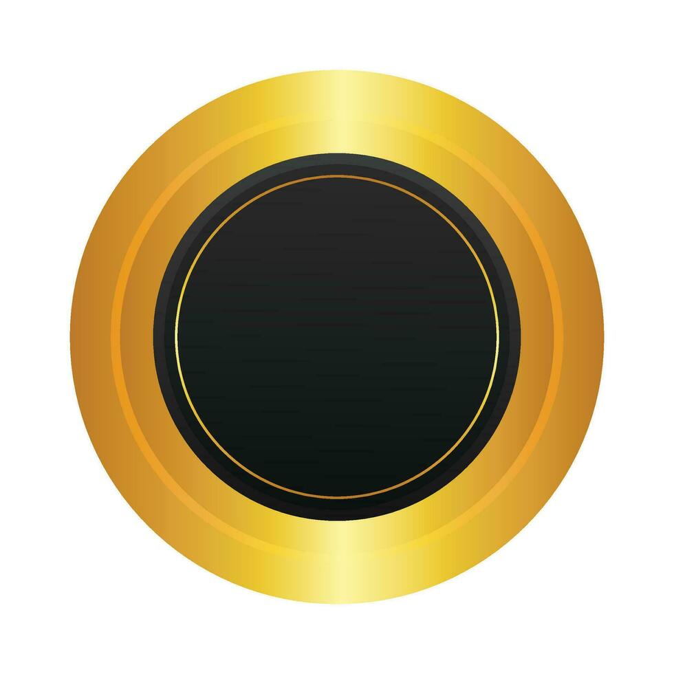vector elegant 3d blanco ronde goud insigne icoon vector illustratie ontwerp