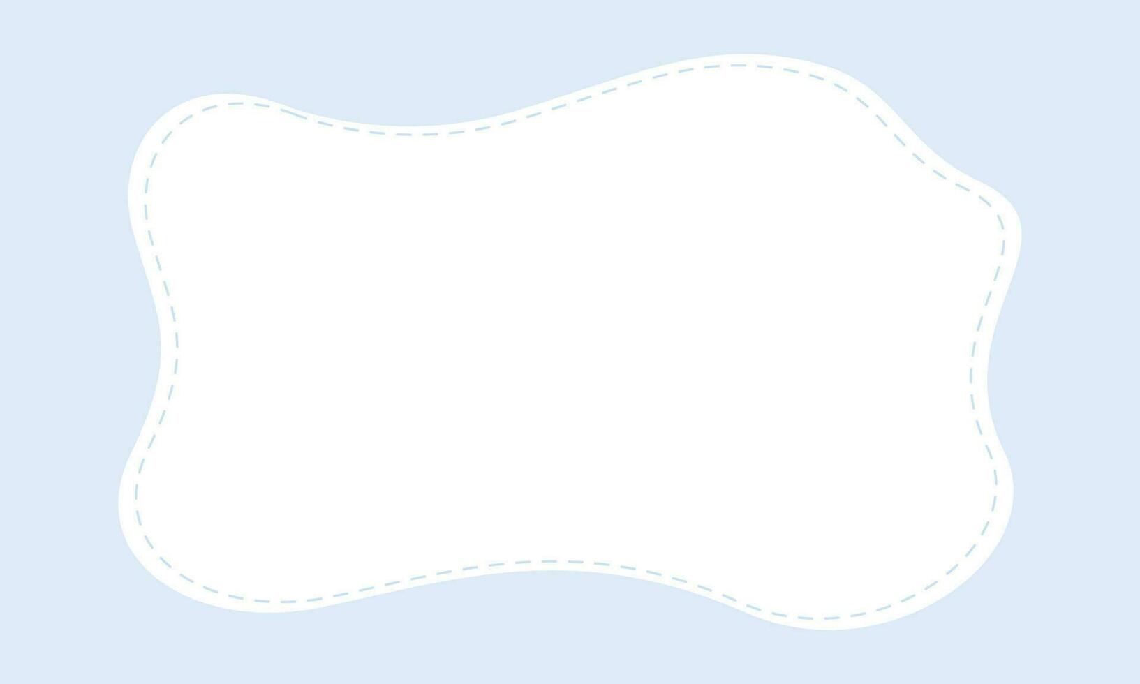 vector schattig blauw tekening kader banier sjabloon achtergrond