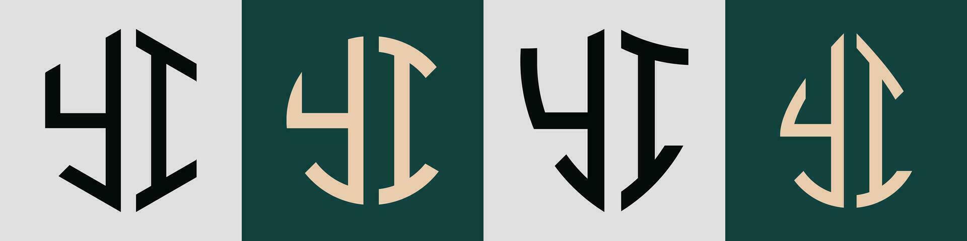 creatief gemakkelijk eerste brieven yi logo ontwerpen bundel. vector