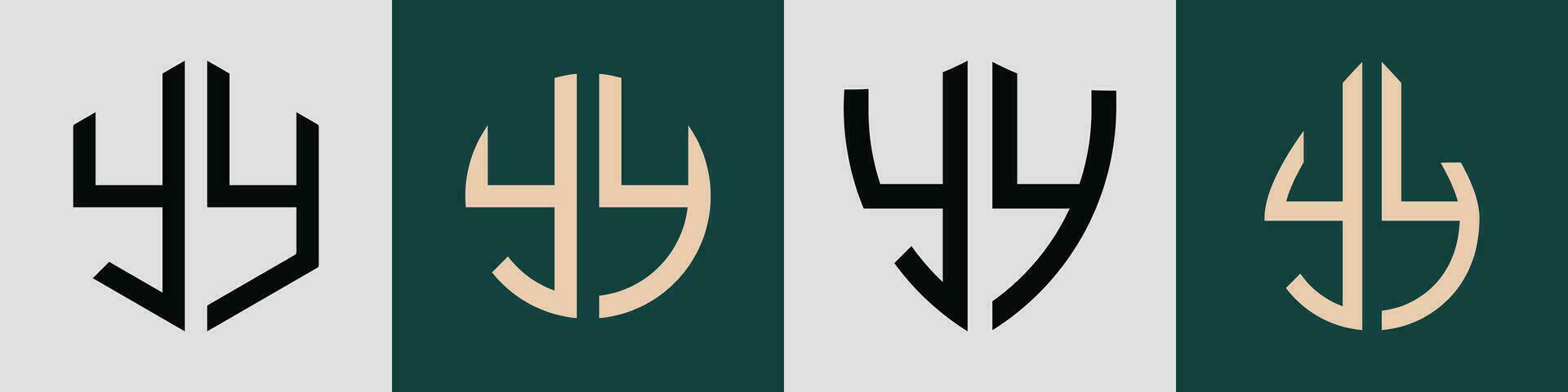 creatief gemakkelijk eerste brieven yy logo ontwerpen bundel. vector