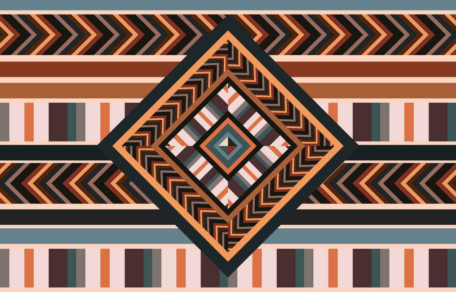 azteeks, Navajo meetkundig naadloos patroon. inheems Amerikaans zuidwesten afdrukken. etnisch ontwerp behang, kleding stof, omslag, textiel, tapijt, deken. vector