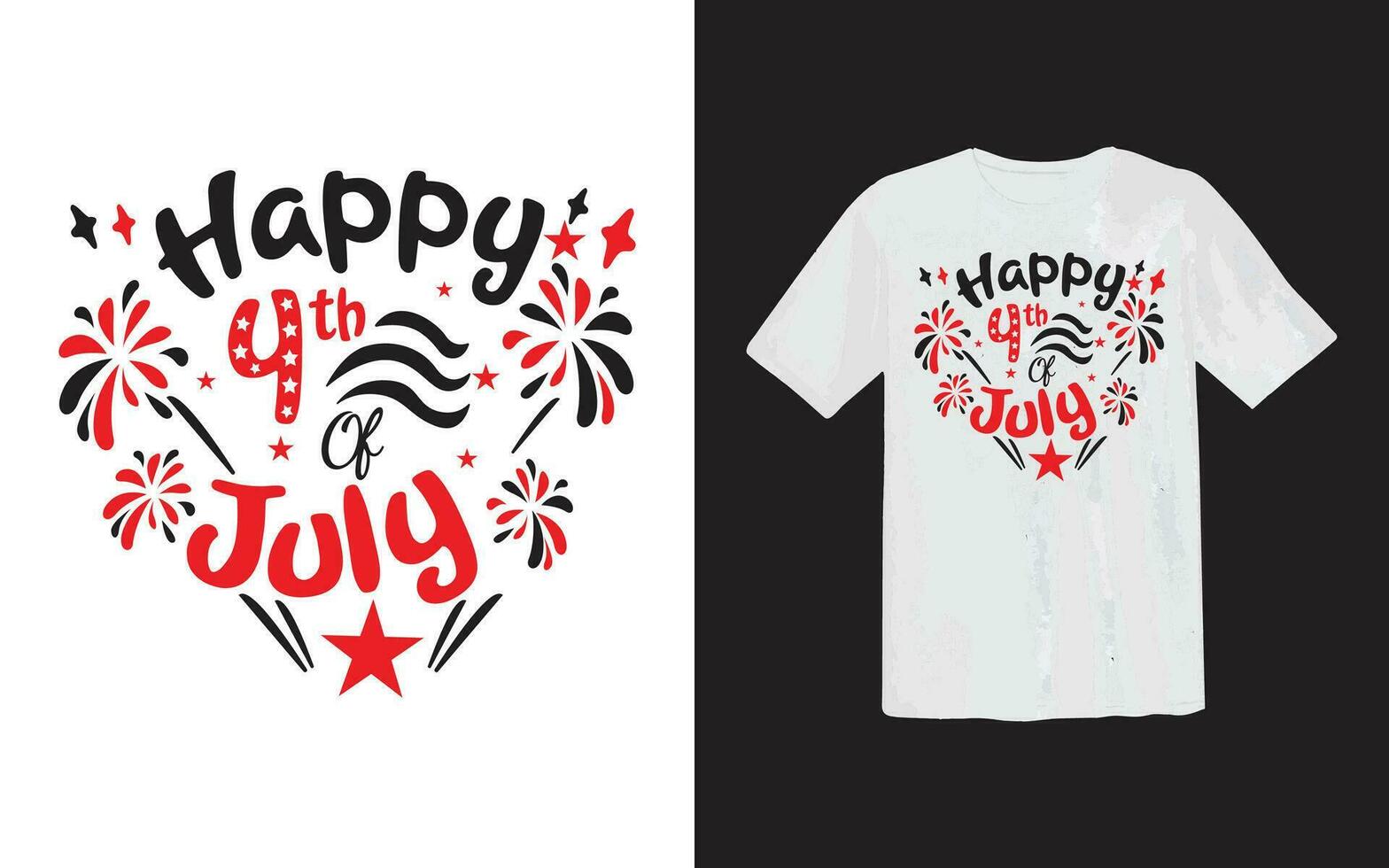 gelukkig 4e juli t overhemd ontwerp vector
