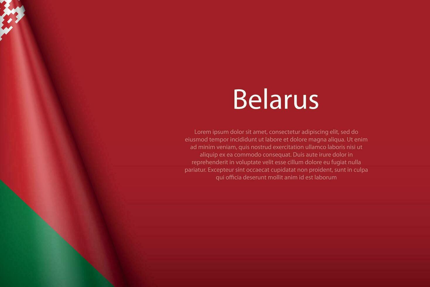 nationaal vlag Wit-Rusland geïsoleerd Aan achtergrond met copyspace vector