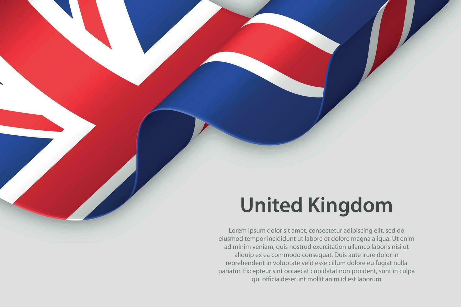 3d lint met nationaal vlag Verenigde koninkrijk geïsoleerd Aan wit achtergrond vector