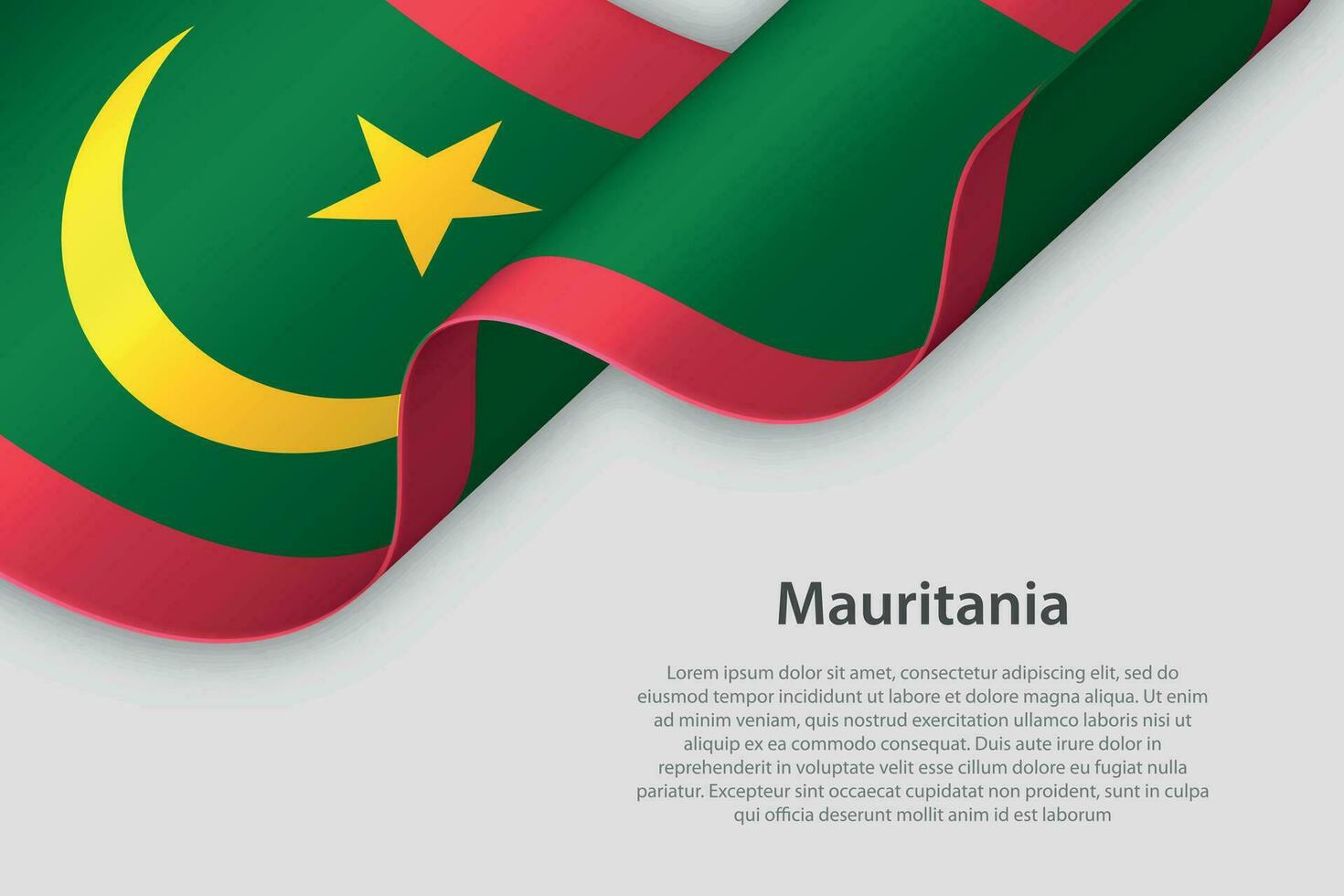 3d lint met nationaal vlag mauritania geïsoleerd Aan wit achtergrond vector