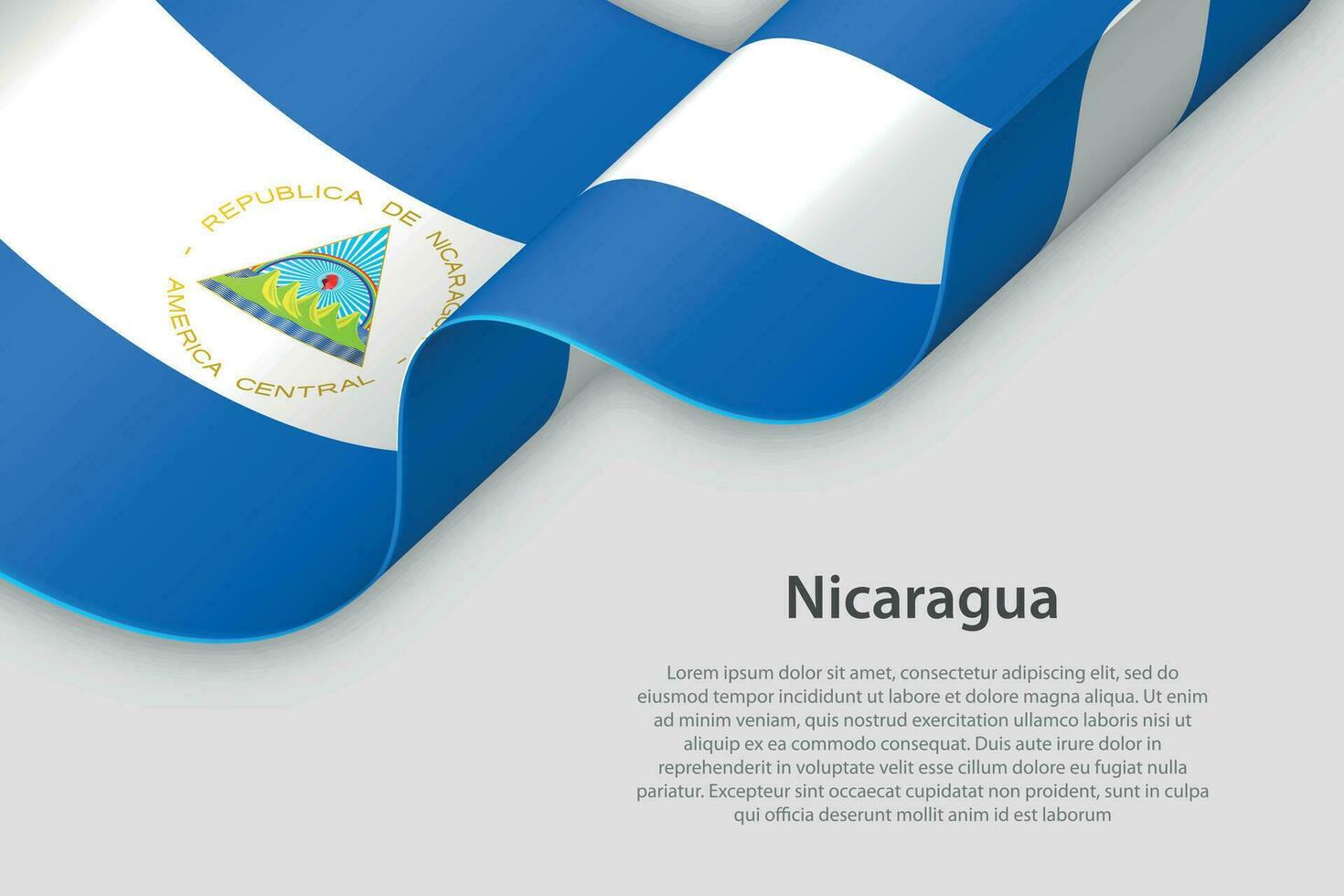 3d lint met nationaal vlag Nicaragua geïsoleerd Aan wit achtergrond vector