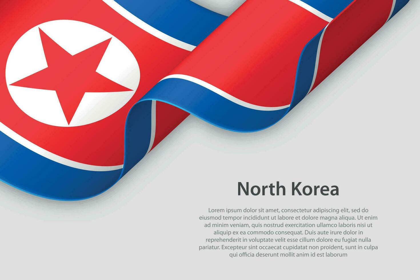 3d lint met nationaal vlag noorden Korea geïsoleerd Aan wit achtergrond vector