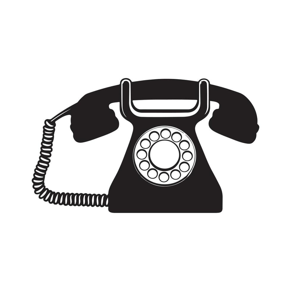 wijnoogst retro telefoon vector