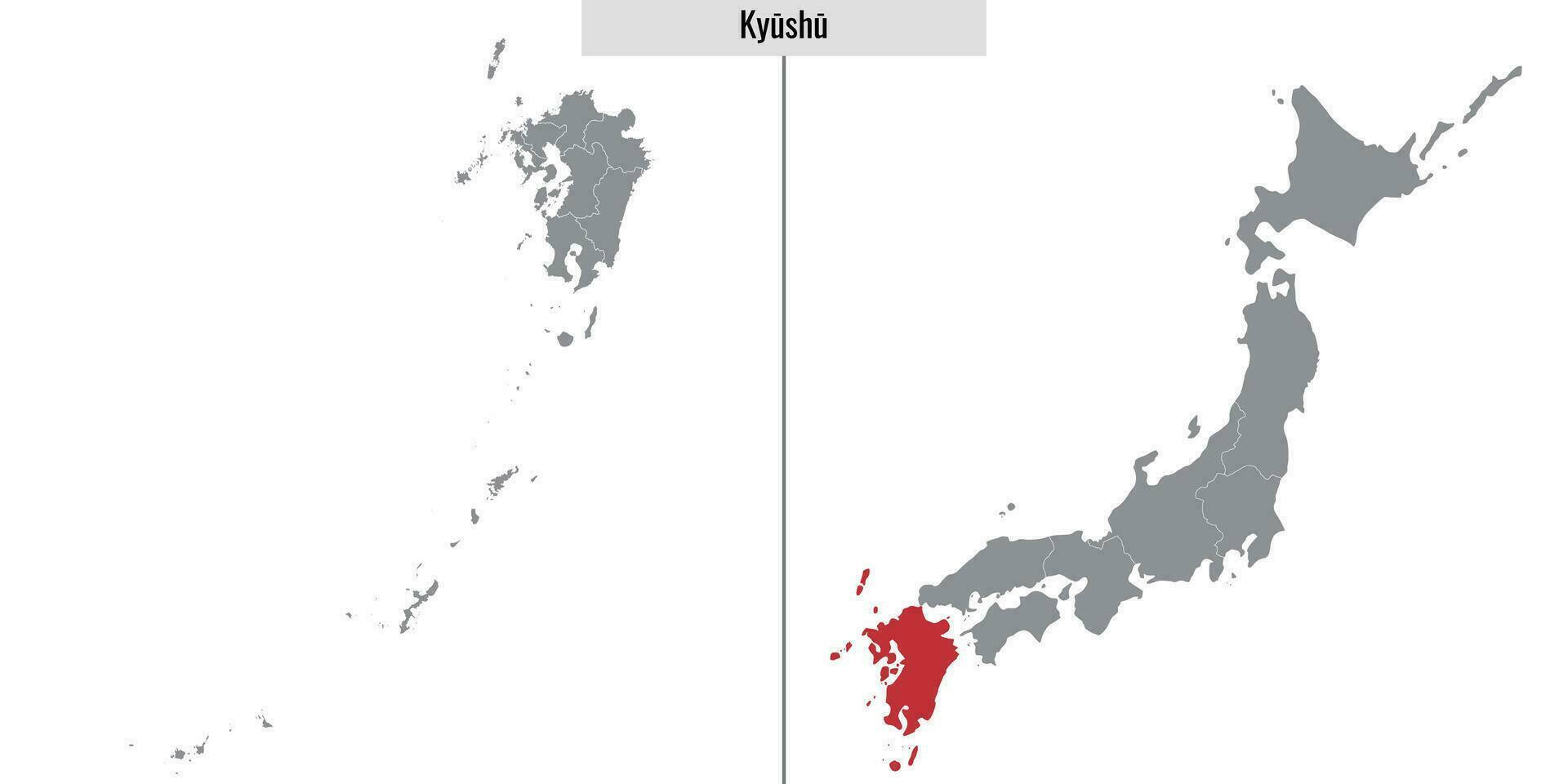 kaart regio van Japan vector