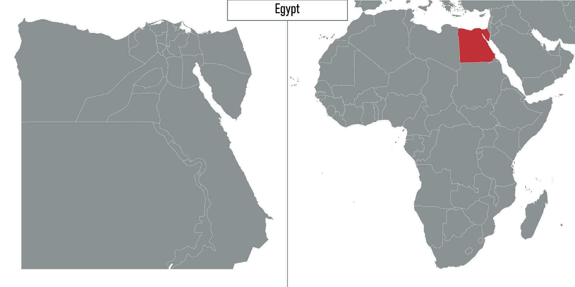 kaart van Egypte en plaats Aan Afrika kaart vector