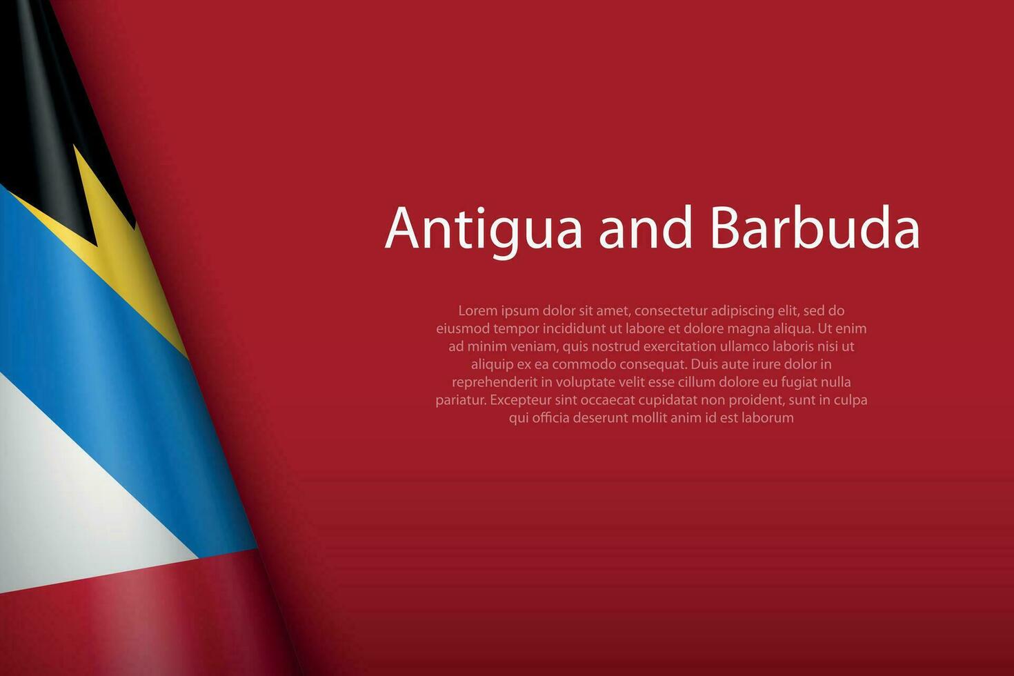 nationaal vlag antigua en Barbuda geïsoleerd Aan achtergrond met copyspace vector