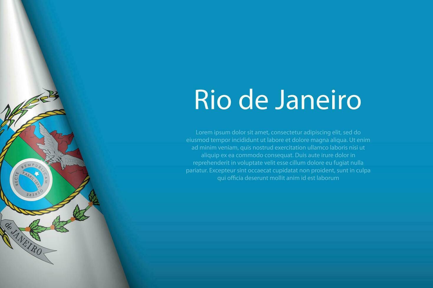 vlag Rio de janeiro, staat van Brazilië, geïsoleerd Aan achtergrond met copyspace vector