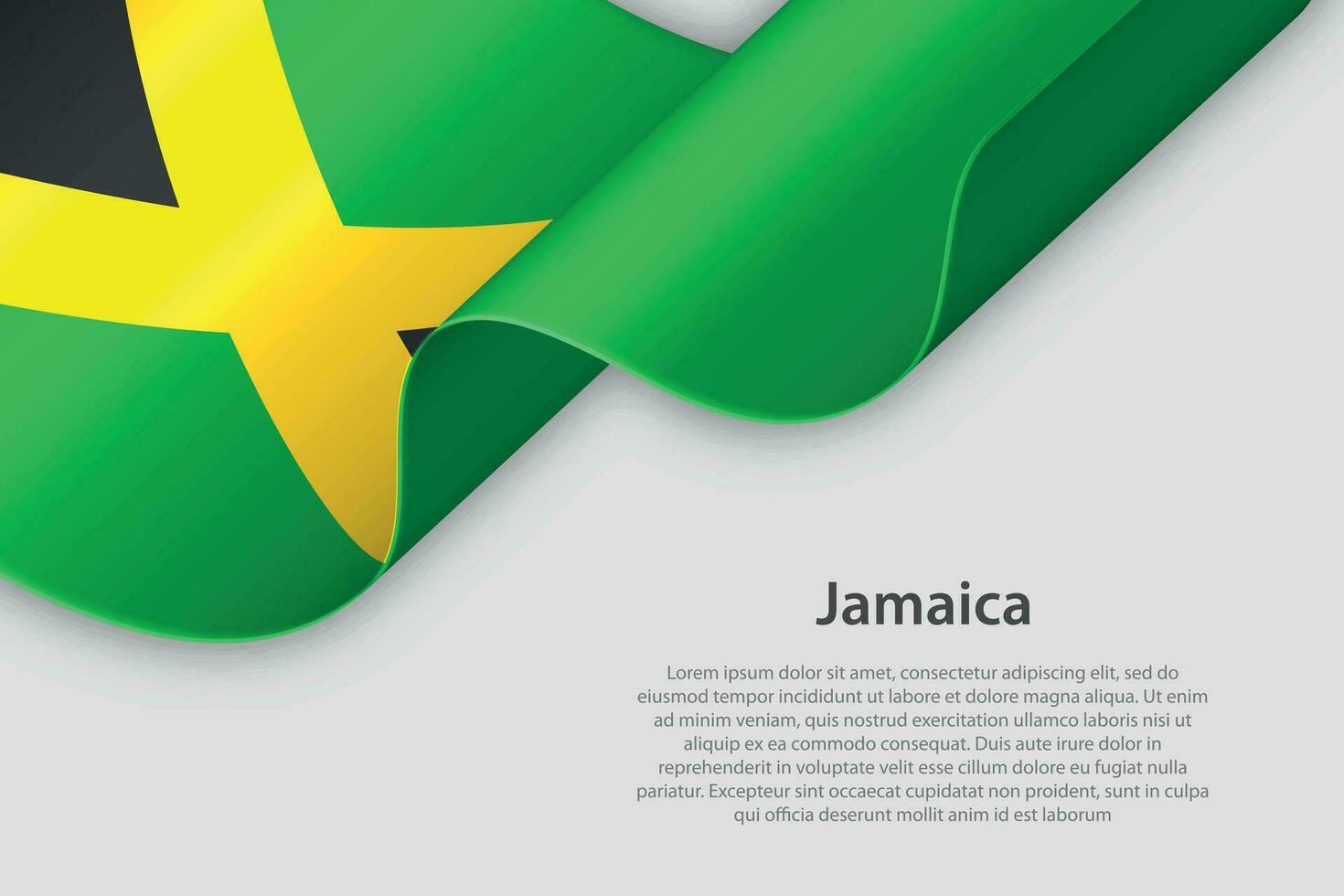 3d lint met nationaal vlag Jamaica geïsoleerd Aan wit achtergrond vector