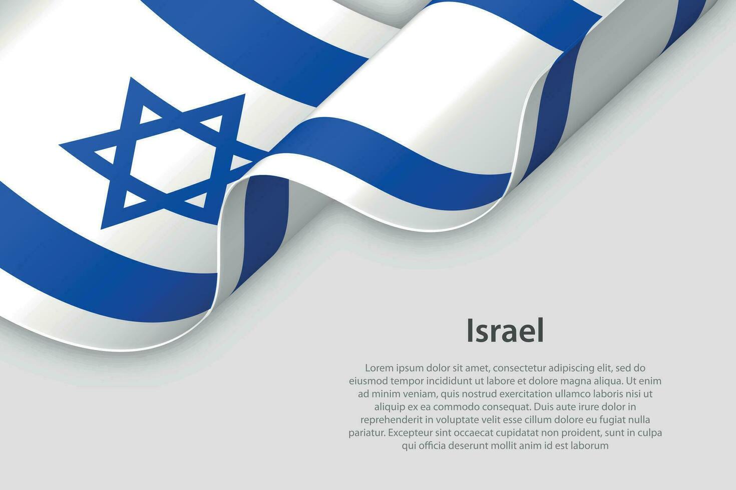 3d lint met nationaal vlag Israël geïsoleerd Aan wit achtergrond vector