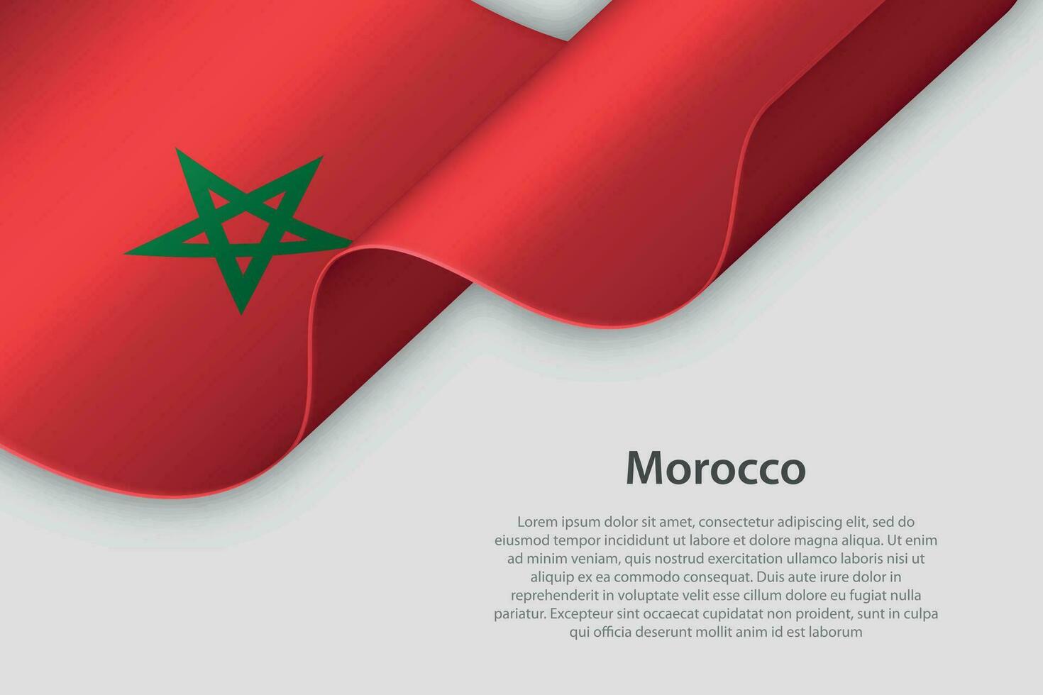 3d lint met nationaal vlag Marokko geïsoleerd Aan wit achtergrond vector