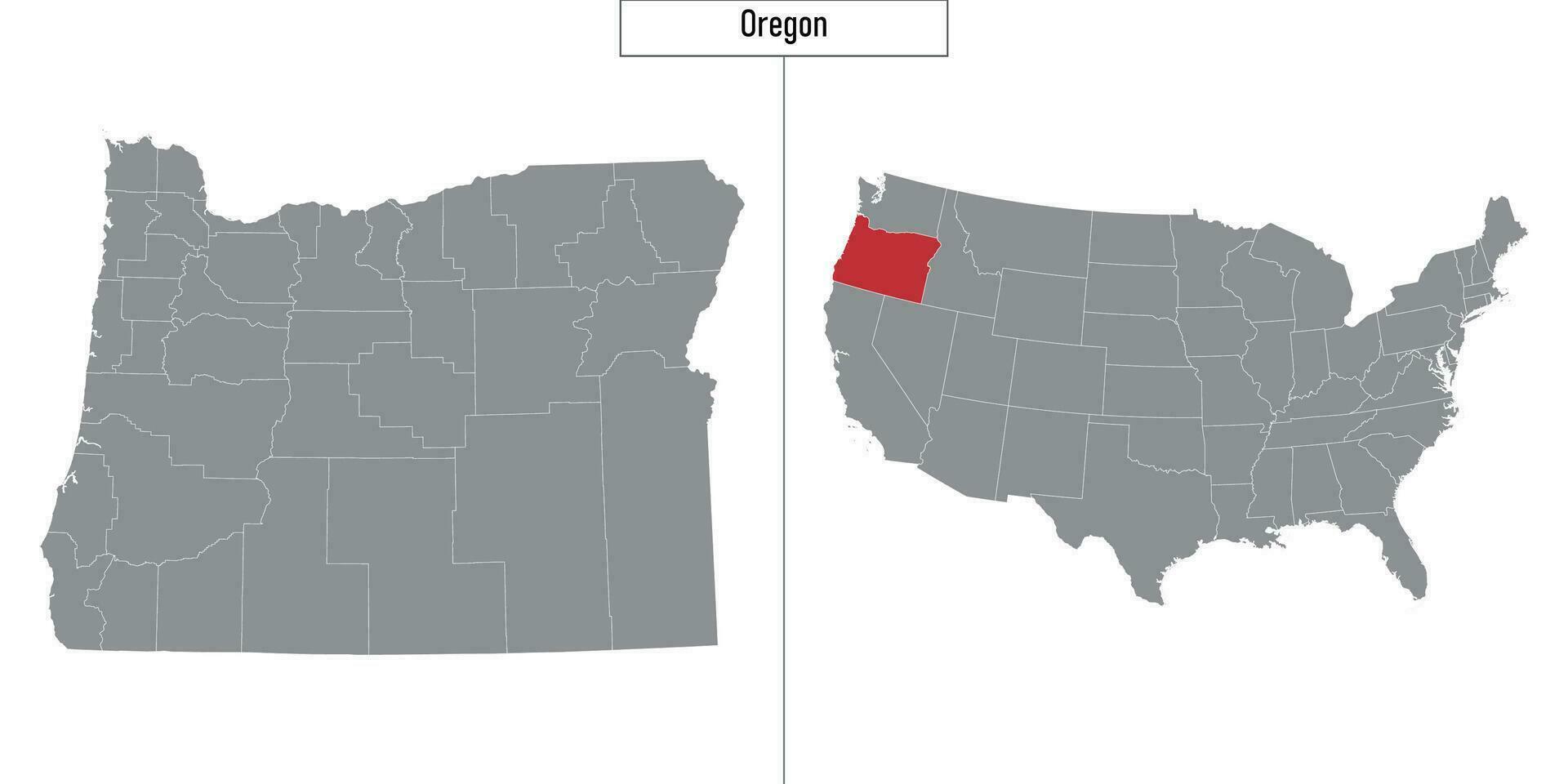 kaart van Oregon staat van Verenigde staten en plaats Aan Verenigde Staten van Amerika kaart vector