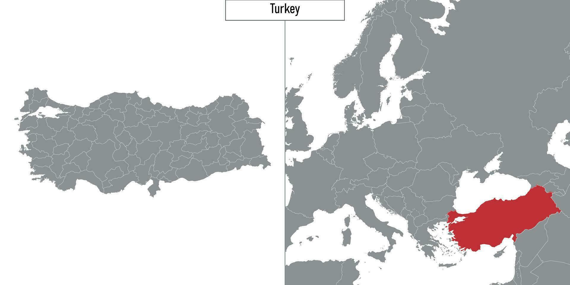 kaart van kalkoen en plaats Aan Europa kaart vector