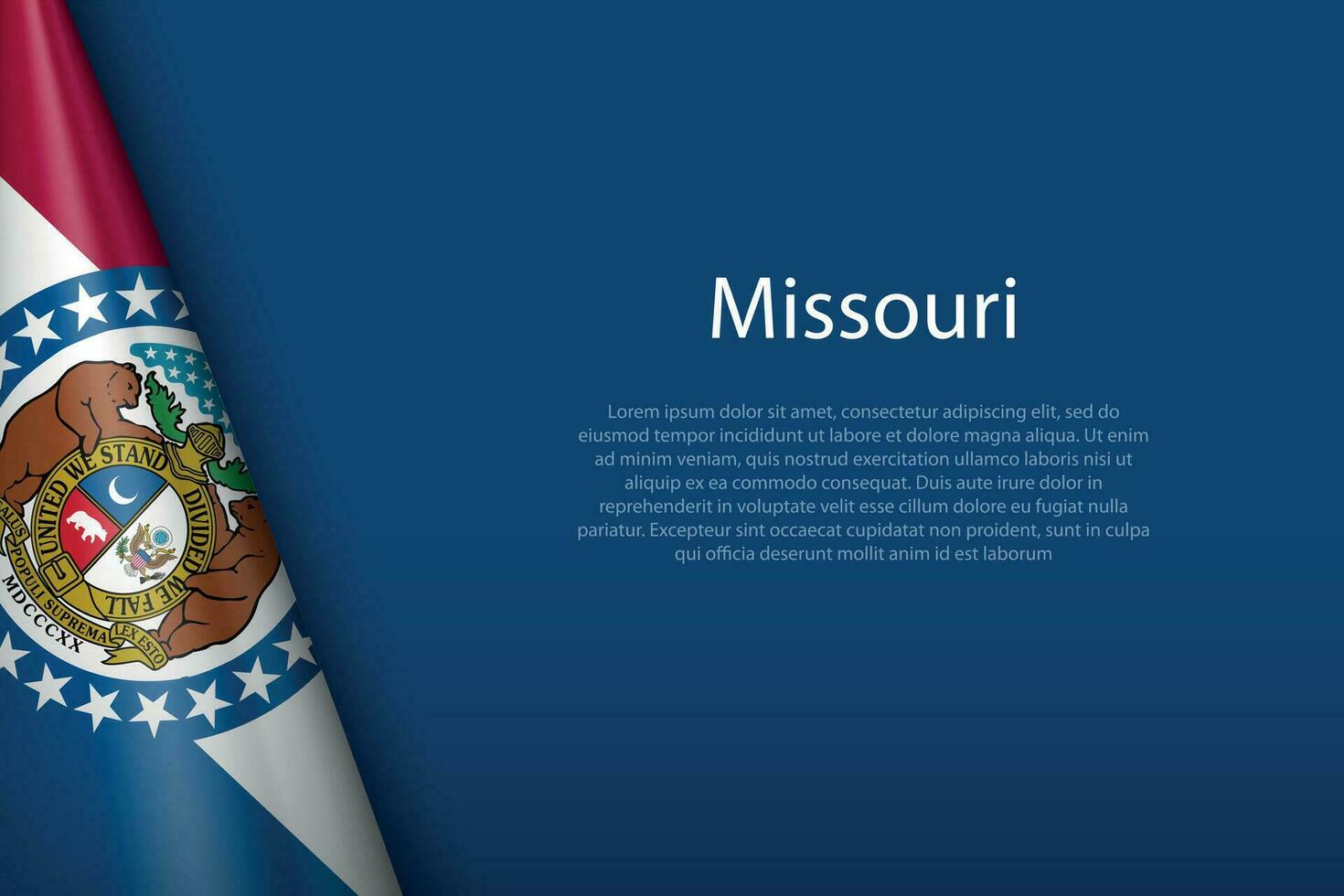 vlag missouri, staat van Verenigde staten, geïsoleerd Aan achtergrond met copyspace vector