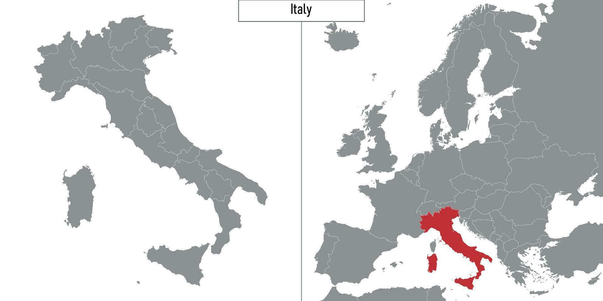 kaart van Italië en plaats Aan Europa kaart vector