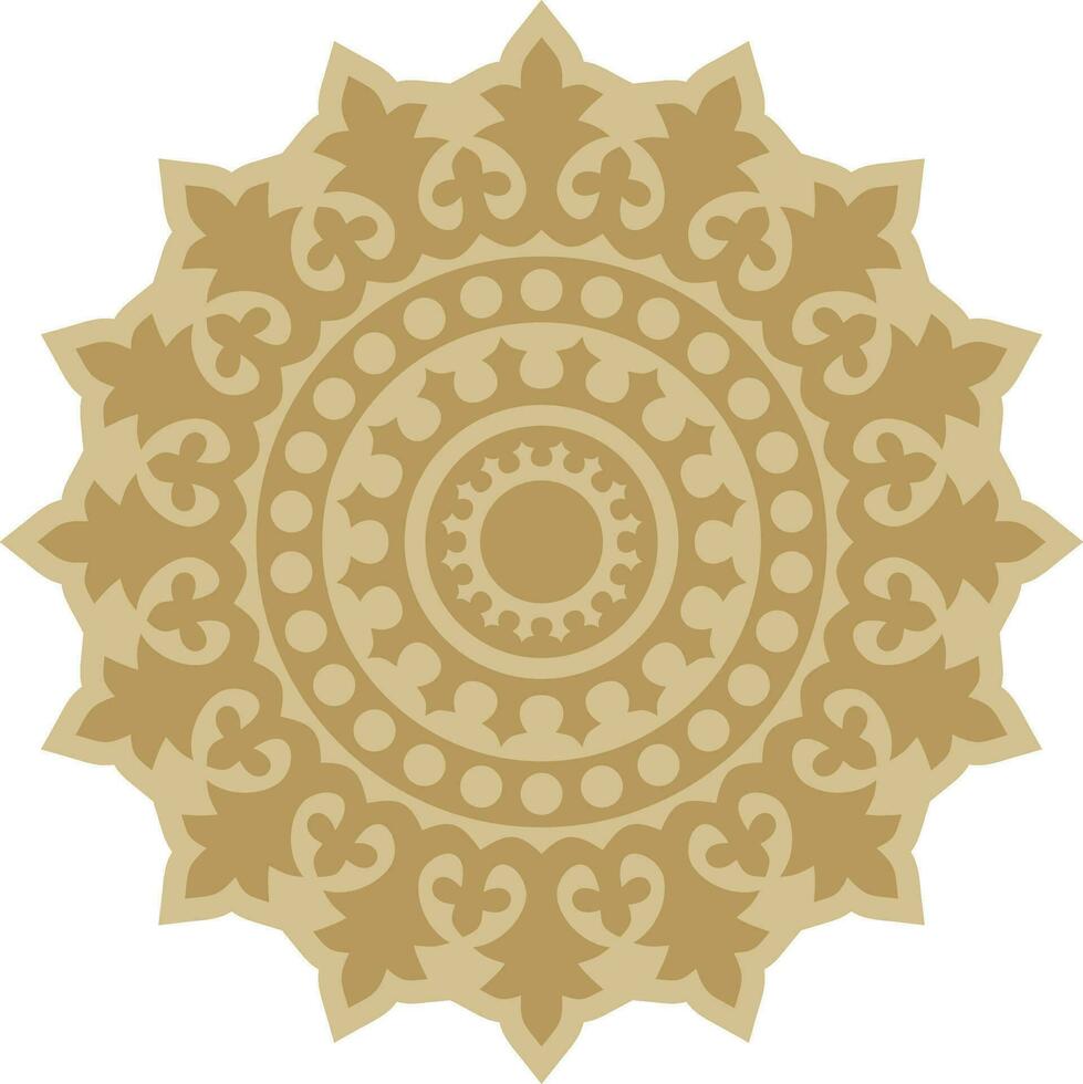 vector gouden ronde oude byzantijns ornament. klassiek cirkel van de oostelijk Romeins rijk, Griekenland. patroon motieven van constant in Opel