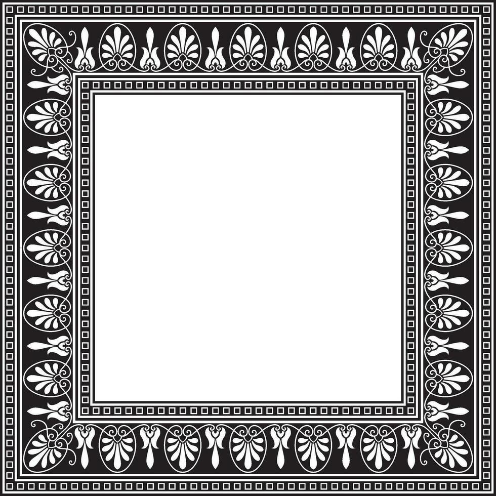vector monochroom zwart plein klassiek Grieks ornament. Europese ornament. grens, kader oude Griekenland, Romeins rijk