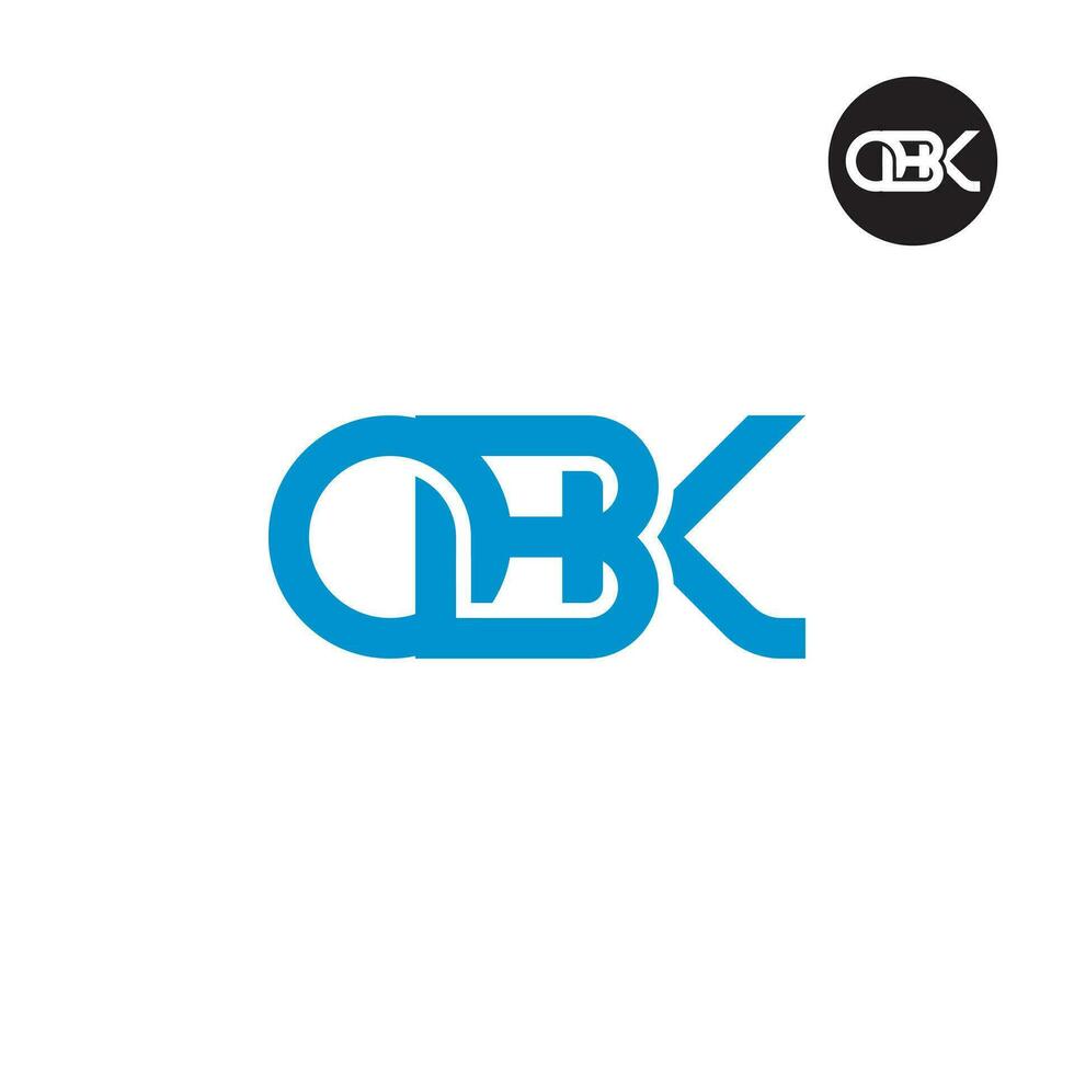 brief obk monogram logo ontwerp vector