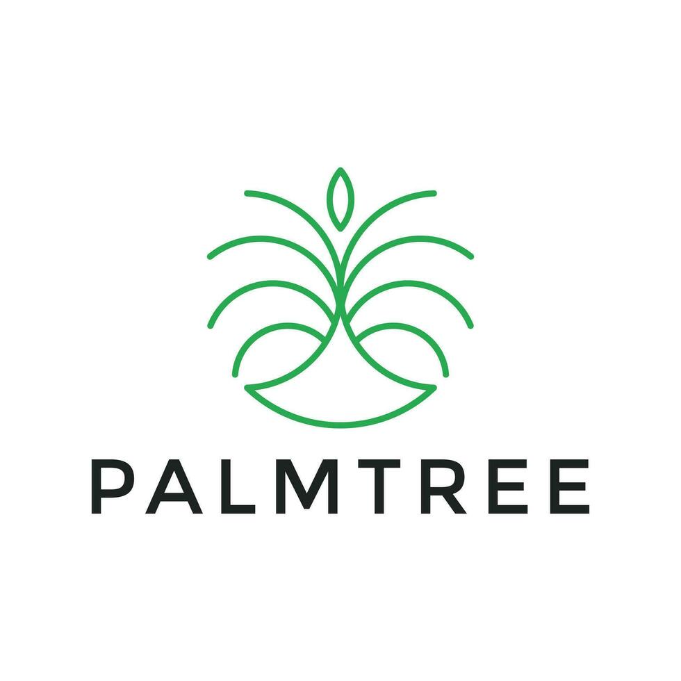 palm boom gemakkelijk lijn logo ontwerp vector