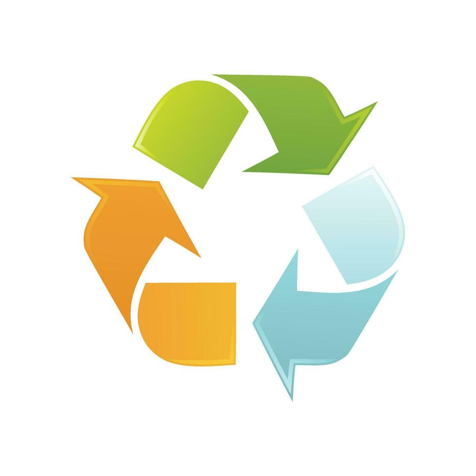 multi kleur recycle teken digitaal voorraad illustraties vector