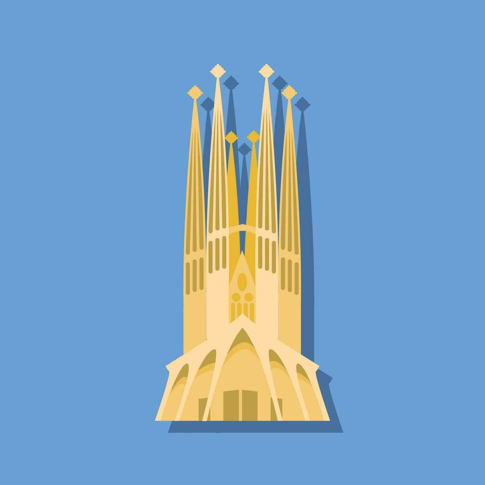 sagrada familia Spanje Barcelona monument digitaal vector illustraties