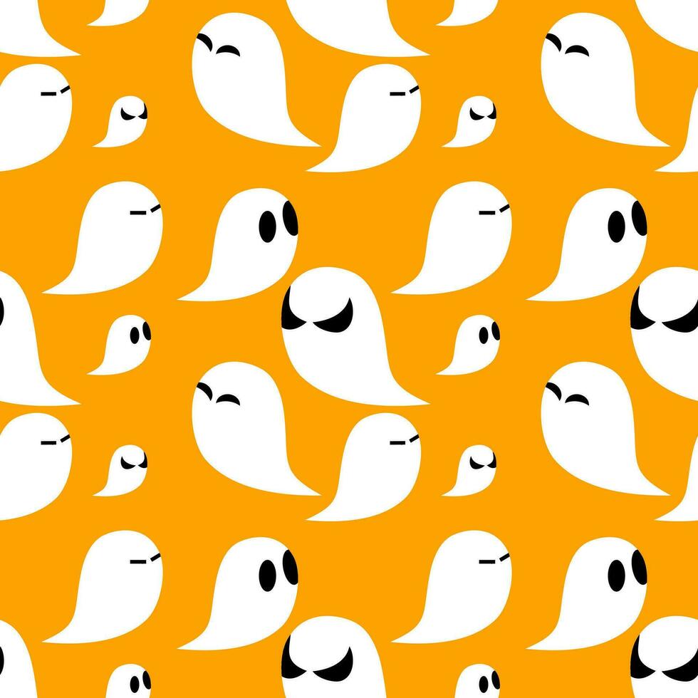 naadloos patroon halloween schattig geest achtergrond. naar worden gebruikt net zo een decoratie en geschenk omhulsel papier. vector illustratie