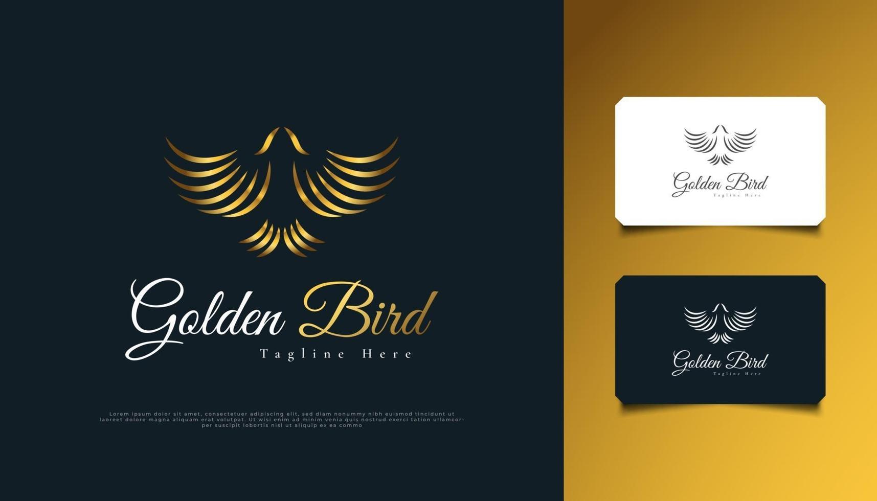 vliegend gouden vogel logo-ontwerp vector