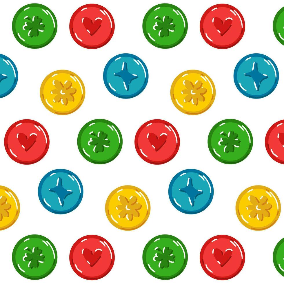 naadloos lolly patroon, vector illustratie, hand getekend, met vlak gekleurde snoepjes. snoepjes met verschillend afbeeldingen en smaken van citroen, kers, appel, bosbes Aan een wit achtergrond
