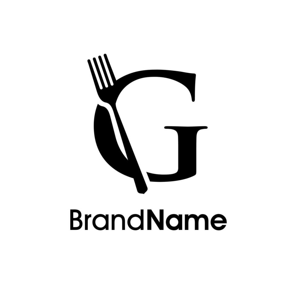 elegant eerste g vork logo vector