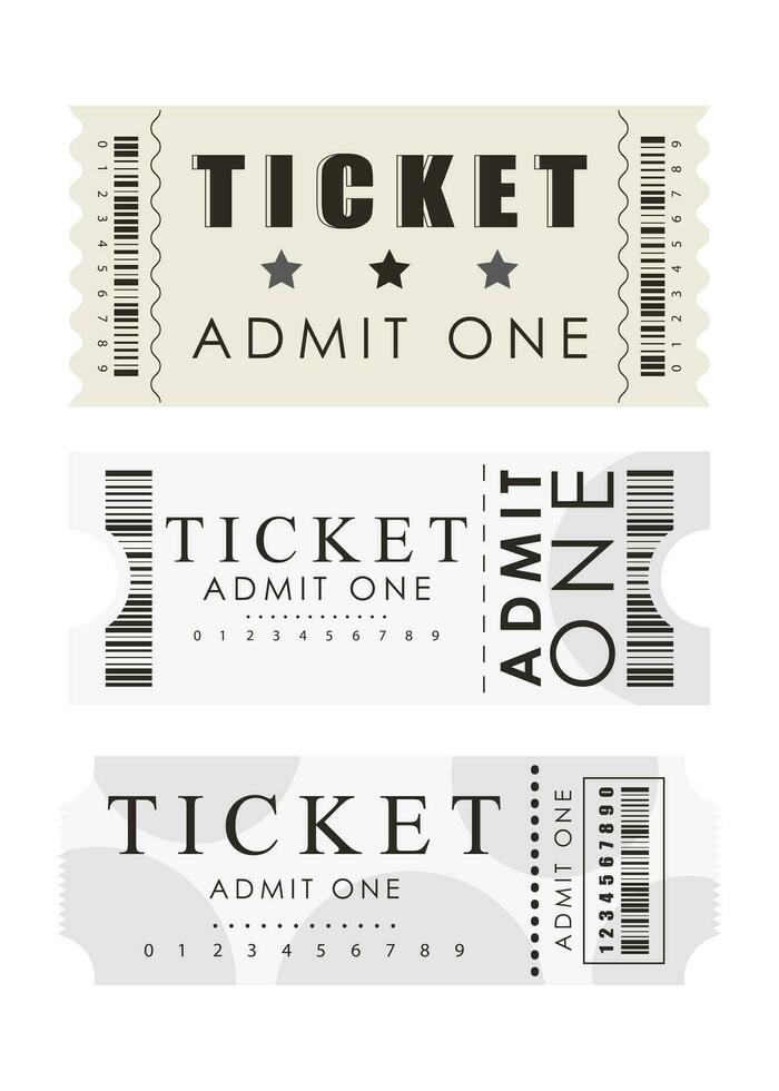 ticket set. klaar ontwerp voor uw bedrijf. geïsoleerd. vector illustratie.