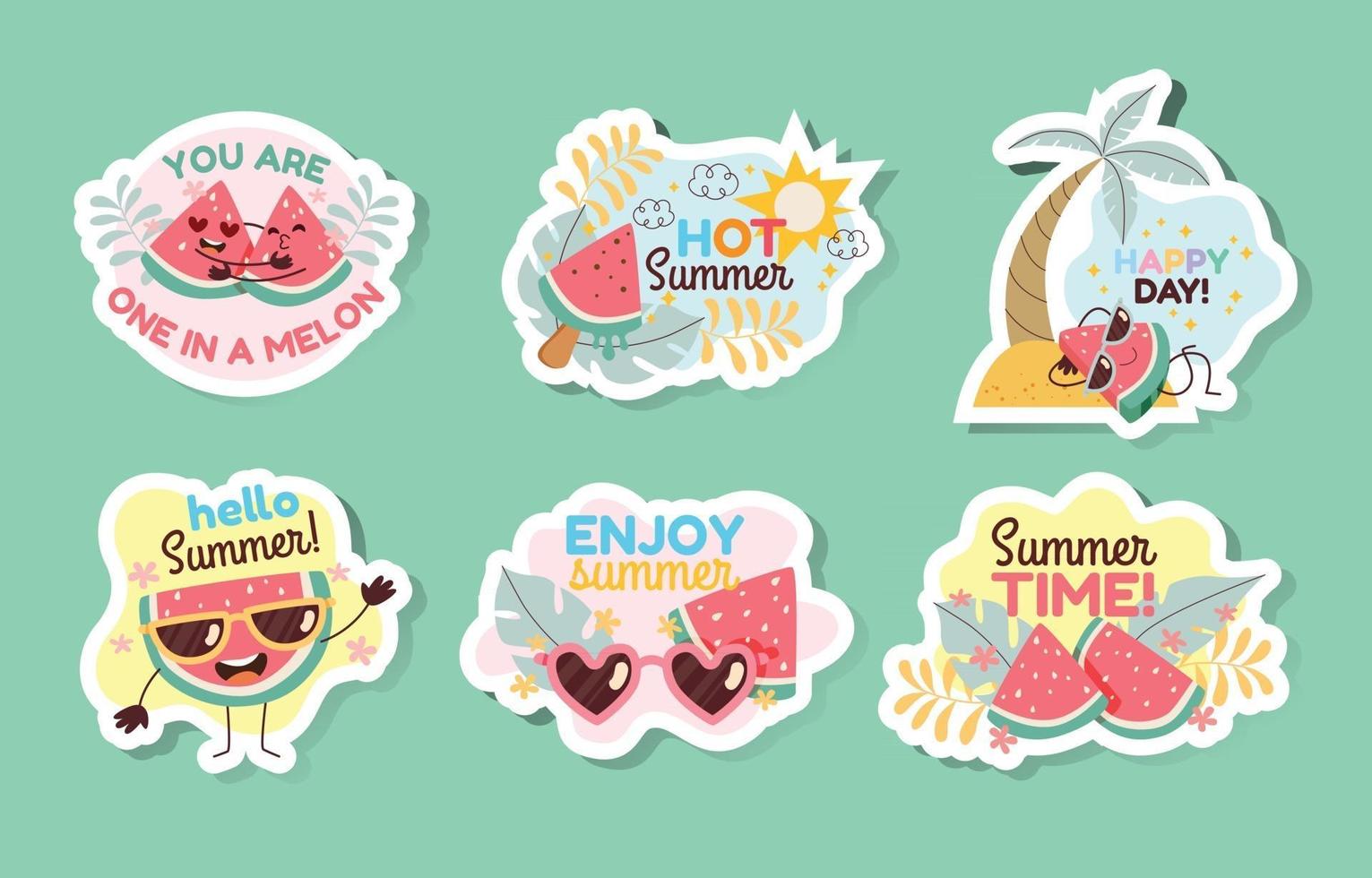 collectie zomerfruit sticker vector
