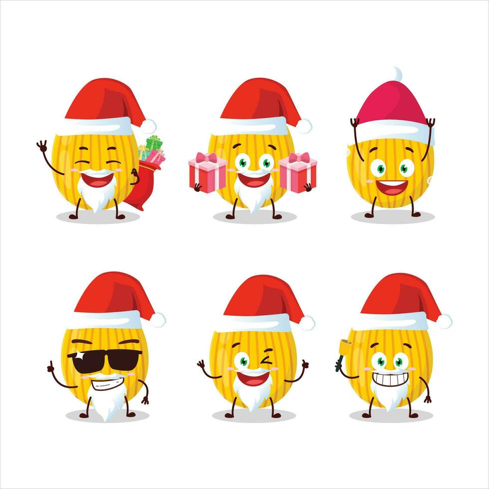 de kerstman claus emoticons met amber Pasen ei tekenfilm karakter vector