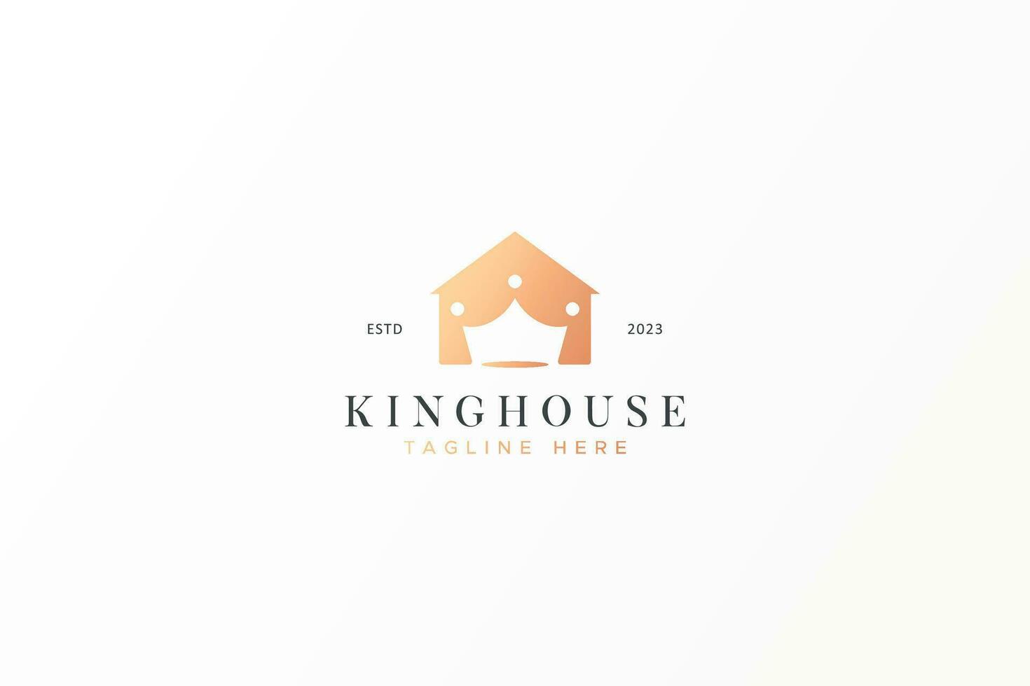 huis echt landgoed luxe en premie woon- koning kroon logo concept vector